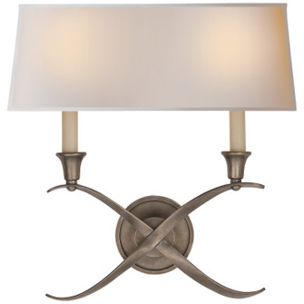 Cross Bouillotte Two Light Wall Sconce in Antique Nickel (268|CHD1191ANNP)