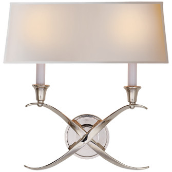 Cross Bouillotte Two Light Wall Sconce in Antique-Burnished Brass (268|CHD1191ABL)