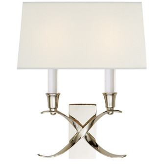 Cross Bouillotte Two Light Wall Sconce in Polished Nickel (268|CHD1190PNL)