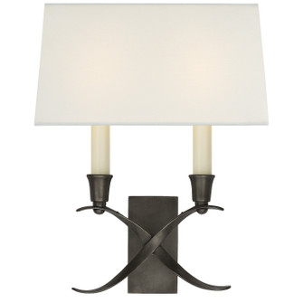 Cross Bouillotte Two Light Wall Sconce in Bronze (268|CHD1190BZL)