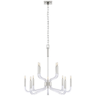 Reagan 12 Light Chandelier in Polished Nickel and Crystal (268|CHC5903PNCG)