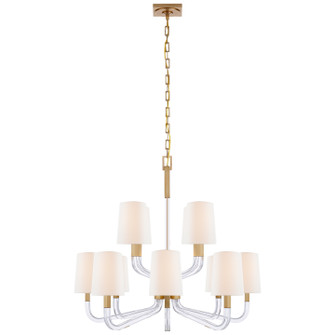 Reagan 12 Light Chandelier in Antique-Burnished Brass and Crystal (268|CHC5903ABCGL)