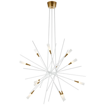 Stellar LED Chandelier in Matte White and Antique Brass (268|CHC5600WHT)