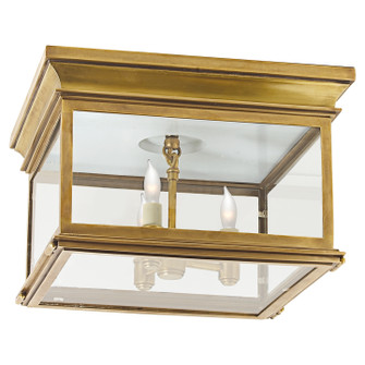 Club Square Three Light Flush Mount in Antique-Burnished Brass (268|CHC4129ABCG)