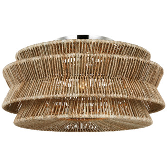 Antigua LED Semi-Flush Mount in Polished Nickel and Natural Abaca (268|CHC4017PNNAB)
