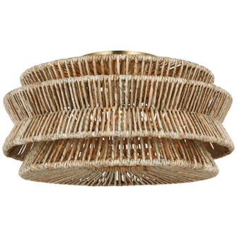 Antigua LED Semi-Flush Mount in Antique-Burnished Brass and Natural Abaca (268|CHC4016ABNAB)