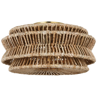Antigua LED Semi-Flush Mount in Antique-Burnished Brass and Natural Abaca (268|CHC4015ABNAB)