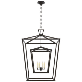 Darlana Double Cage Four Light Lantern in Aged Iron (268|CHC2199AI)