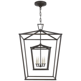 Darlana Double Cage Four Light Lantern in Aged Iron (268|CHC2179AI)
