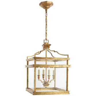 Mykonos Four Light Lantern in Gilded Iron (268|CHC2161GI)