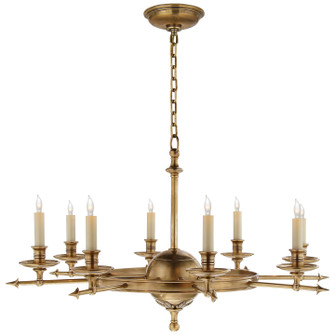 Leaf And Arrow Eight Light Chandelier in Antique-Burnished Brass (268|CHC1447AB)
