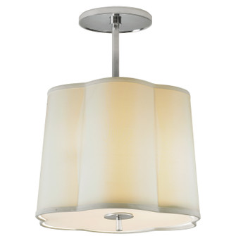 Simple Scallop Three Light Hanging Lantern in Soft Silver (268|BBL5016SSL)