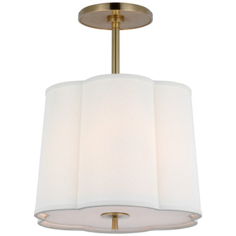 Simple Scallop Three Light Hanging Lantern in Soft Brass (268|BBL5016SBL)