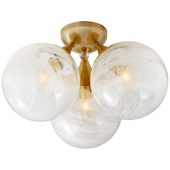 Cristol Three Light Flush Mount in Hand-Rubbed Antique Brass (268|ARN4401HABWG)