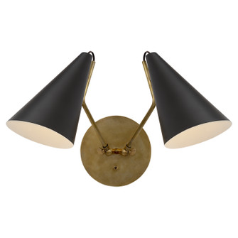 Clemente Two Light Wall Sconce in Hand-Rubbed Antique Brass (268|ARN2059HABBLK)