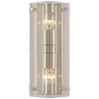 Clayton Two Light Wall Sconce in Crystal and Polished Nickel (268|ARN2043CGPN)