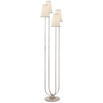 Montreuil Four Light Floor Lamp in Burnished Silver Leaf (268|ARN1025BSLL)