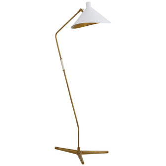 Mayotte One Light Floor Lamp in Hand-Rubbed Antique Brass (268|ARN1013HABWHT)
