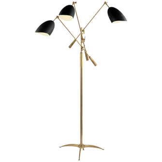Sommerard Three Light Floor Lamp in Hand-Rubbed Antique Brass and Black (268|ARN1009HABBLK)