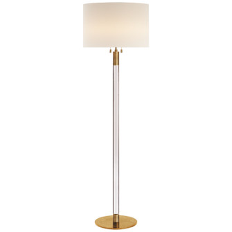 Riga Two Light Floor Lamp in Hand-Rubbed Antique Brass with Crystal (268|ARN1005HABCGL)