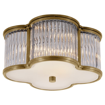 Basil Two Light Flush Mount in Natural Brass with Clear Glass (268|AH4014NBCGFG)