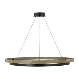 Grace LED Chandelier in Matte Black/Weathered Oak Wood (182|700GRC48BWLED930)