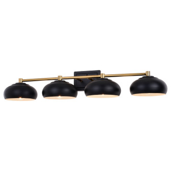 Belmont Four Light Vanity in Matte Black/Satin Brass (63|W0387)