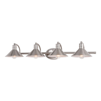Akron Four Light Vanity in Satin Nickel/Matte White (63|W0378)