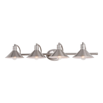 Akron Four Light Vanity in Satin Nickel and Matte White (63|W0378)