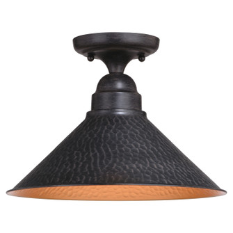 Outland One Light Outdoor Semi Flush Mount in Aged Iron and Light Gold (63|T0667)