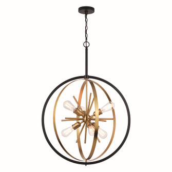 Estelle Six Light Pendant in Natural Brass/Matte Black (63|P0341)