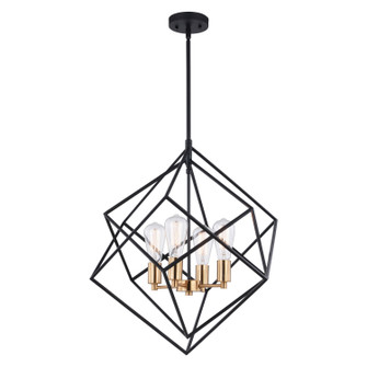 Rad Four Light Pendant in Black and Natural Brass (63|P0307)