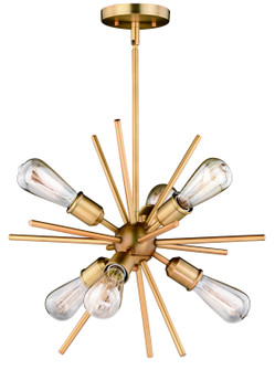Estelle Six Light Pendant in Natural Brass (63|P0238)