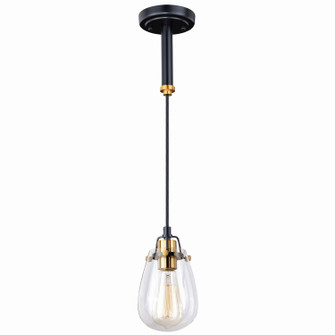 Kassidy One Light Mini Pendant in Black and Natural Brass (63|P0232)