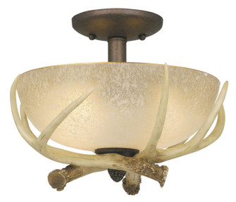 Lodge LED Fan Light Kit or Semi Flush Ceiling Light in Weathered Patina (63|LK33012WPC)