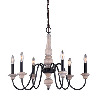 Georgetown Six Light Chandelier in Vintage Ash/Oil Burnished Bronze (63|H0236)