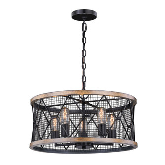 Bremerton Five Light Chandelier in Black/Burnished Teak (63|H0207)