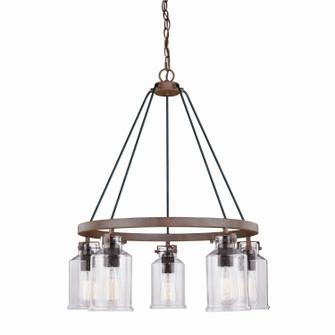 Milone Five Light Chandelier in Textured Rustic Bronze (63|H0198)