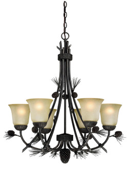 Sierra Six Light Chandelier in Black Walnut (63|H0170)