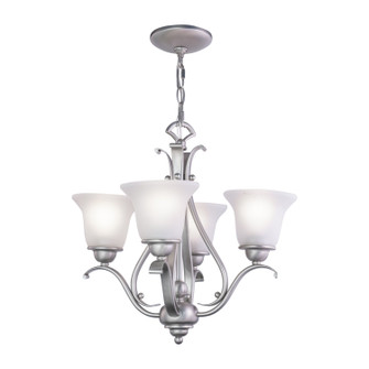 Monrovia Four Light Mini Chandelier or Semi Flush in Brushed Nickel (63|CH35404BN)