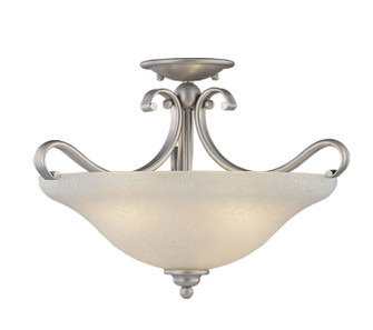 Monrovia Three Light Semi Flush Mount in Brushed Nickel (63|CF35417BN)