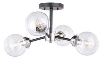 Orbit Four Light Semi Flush Mount in Satin Nickel/Oil Rubbed Bronze (63|C0133)