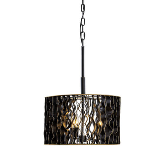 Estela Three Light Pendant in Matte Black/French Gold (137|380P03MBFG)
