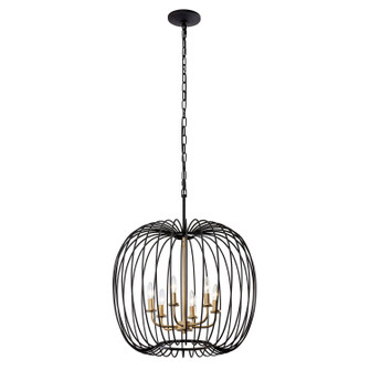 Nico Six Light Pendant in Carbon/Havana Gold (137|375P06CBHG)