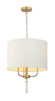 Secret Agent Three Light Pendant in Painted Gold/White Leather (137|368P03GOW)