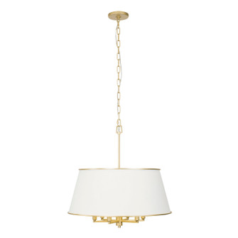 Coco Six Light Pendant in Matte White/French Gold (137|364P06MWFG)