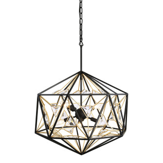 Marcia Eight Light Pendant in Matte Black/French Gold (137|353P08MBFG)