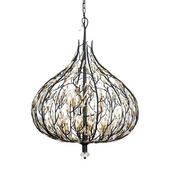 Bask Nine Light Pendant in Matte Black/French Gold (137|271P09MBFG)