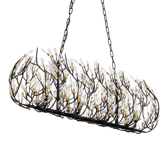Bask Eight Light Linear Pendant in Matte Black/French Gold (137|271N08MBFG)
