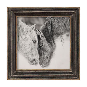 Custom Black And White Horses Wall Art in Rustic Wood (52|51110)